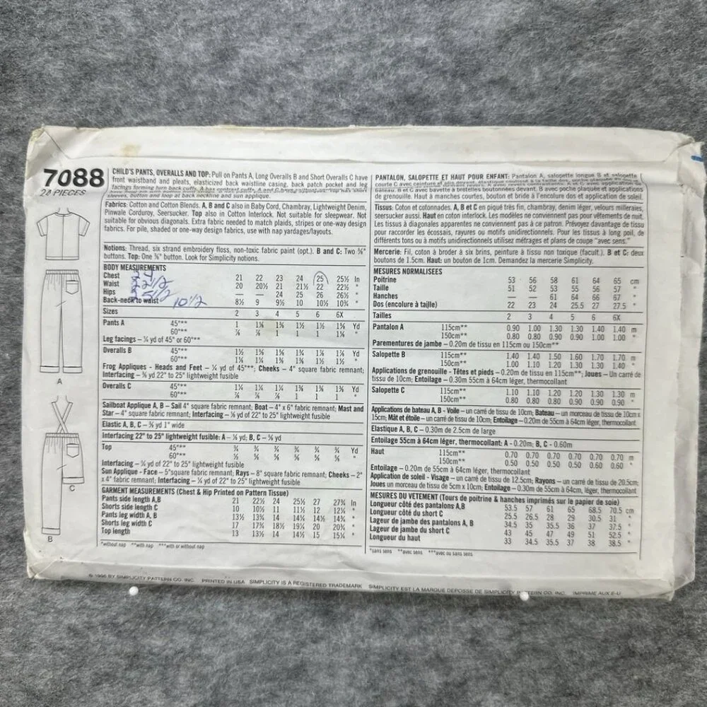 NEW Simplicity Sewing Pattern Childrens Size BB 5 6 6X Vintage Uncut Crafts‎ - Picture 3 of 5